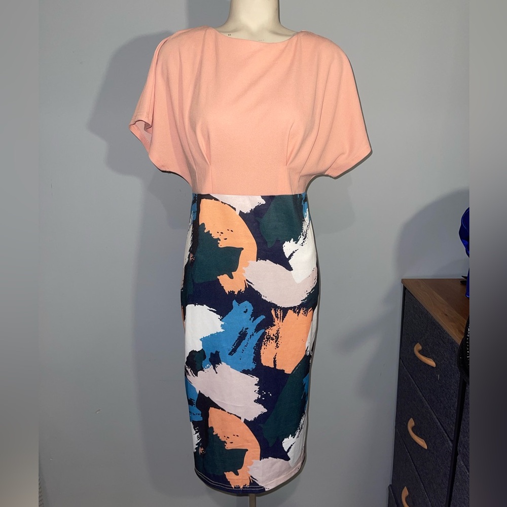 Jasambac Pink patterned dress NWT woman’s Medium